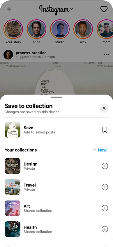 Original save sheet showing the collection list.